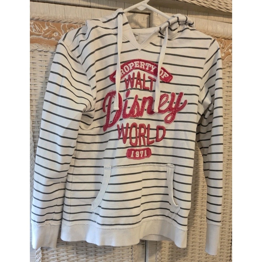 Disney‎ Parks Walt Disney World Since 1971 White Gray Hoodie Sweatshirt Size M
